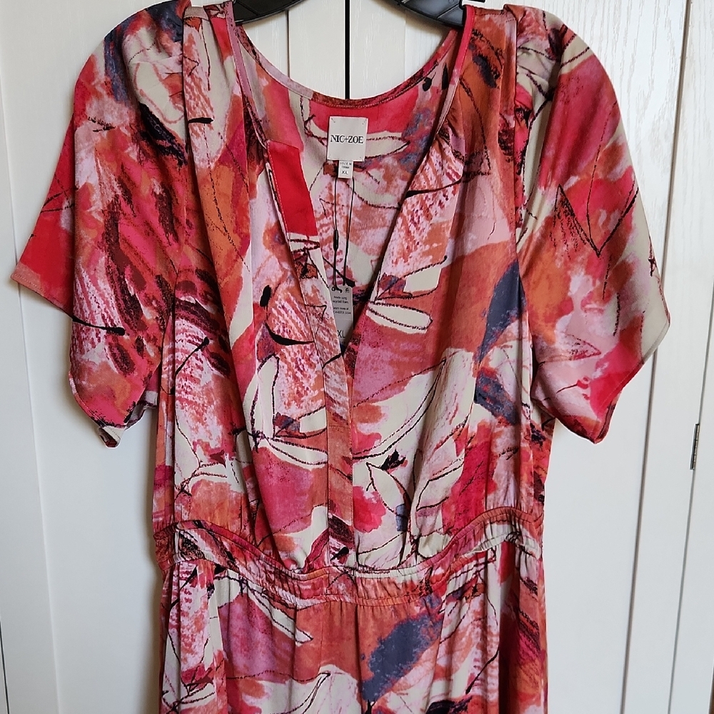 NIC+ZOE Multicolor Abstract Dress